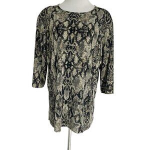 Vikki Vi Size 0X Top Blouse Slinky Animal Print